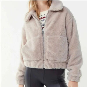 Urban Outfitters Cropped Teddy Bear Jacket Sz L